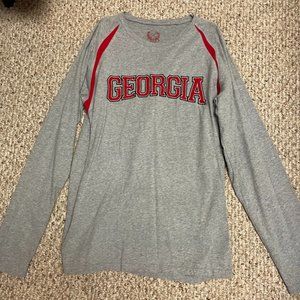 Georgia Bulldogs Grey and Red Thick Long-Sleeve T-shirt